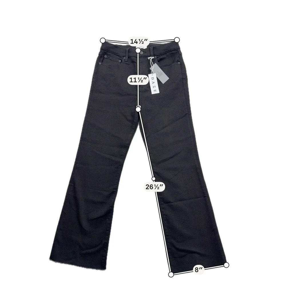 Daze Denim Shy Girl High Rise Crop Flare Jeans Black Mens Size 29 NWT